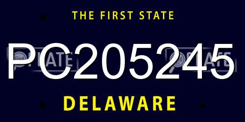 PC205245 Delaware License Plate