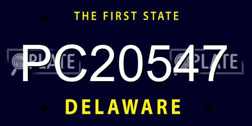 PC20547 Delaware License Plate