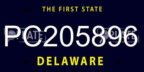 PC205896 Delaware License Plate