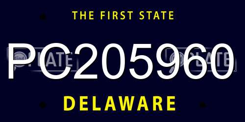 PC205960 Delaware License Plate