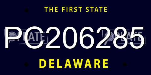 PC206285 Delaware License Plate