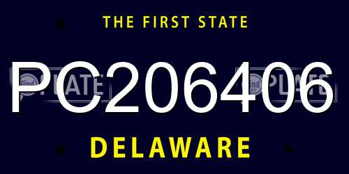 PC206406 Delaware License Plate
