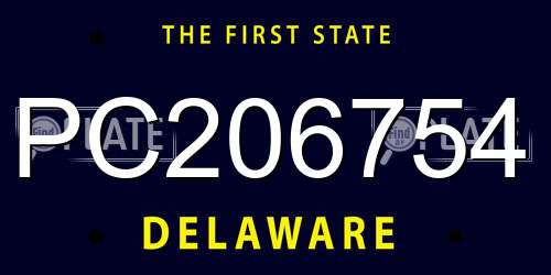 PC206754 Delaware License Plate
