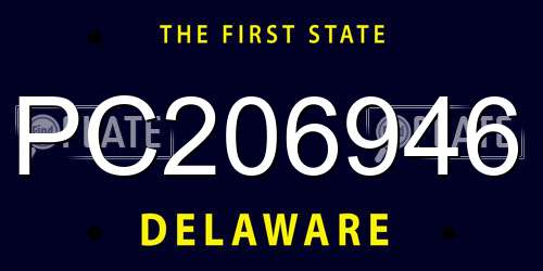 PC206946 Delaware License Plate