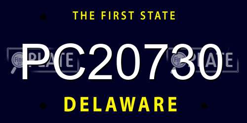 PC20730 Delaware License Plate