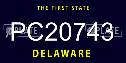 PC20743 Delaware License Plate