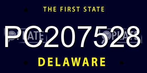 PC207528 Delaware License Plate