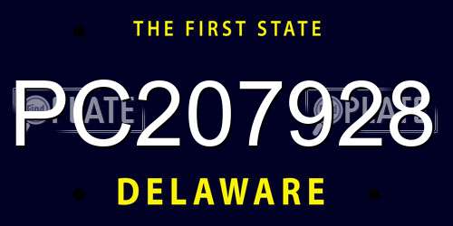 PC207928 Delaware License Plate