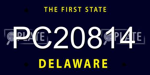 PC20814 Delaware License Plate