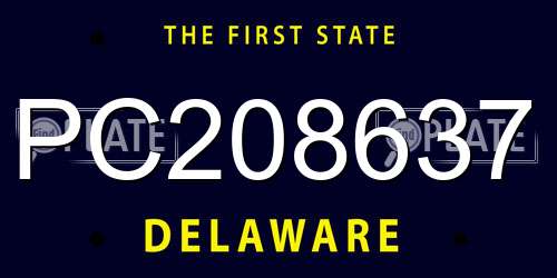 PC208637 Delaware License Plate