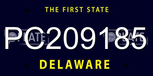 PC209185 Delaware License Plate