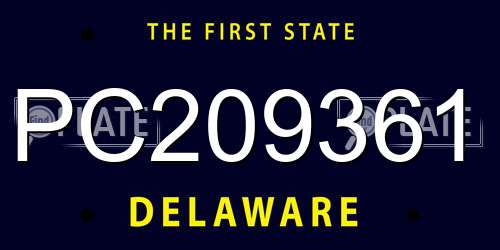 PC209361 Delaware License Plate