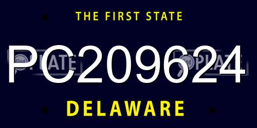 PC209624 Delaware License Plate