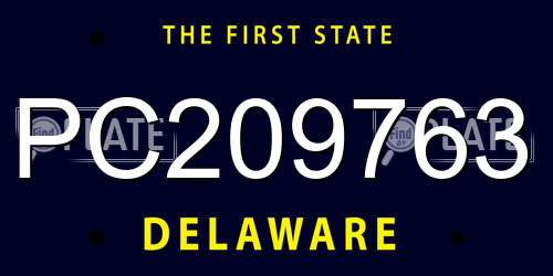 PC209763 Delaware License Plate