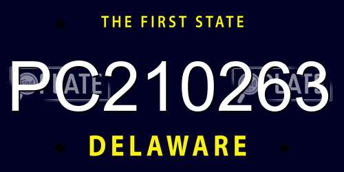 PC210263 Delaware License Plate