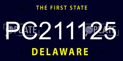 PC211125 Delaware License Plate