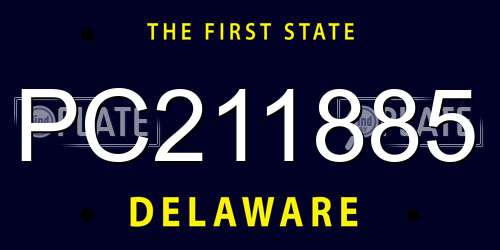PC211885 Delaware License Plate