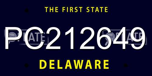 PC212649 Delaware License Plate