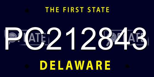 PC212843 Delaware License Plate