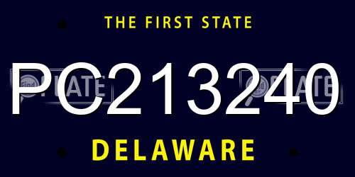 PC213240 Delaware License Plate