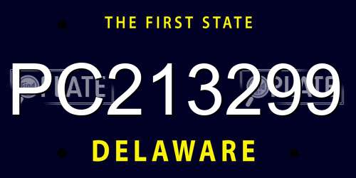 PC213299 Delaware License Plate