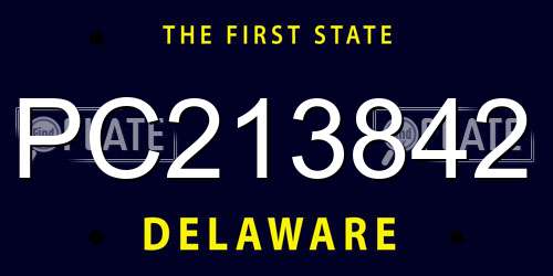 PC213842 Delaware License Plate