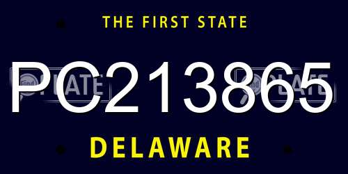 PC213865 Delaware License Plate