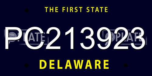 PC213923 Delaware License Plate
