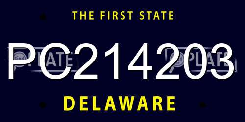 PC214203 Delaware License Plate