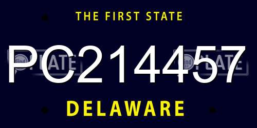 PC214457 Delaware License Plate