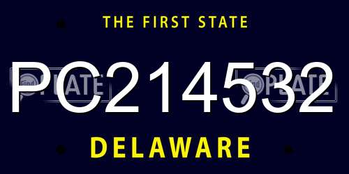 PC214532 Delaware License Plate