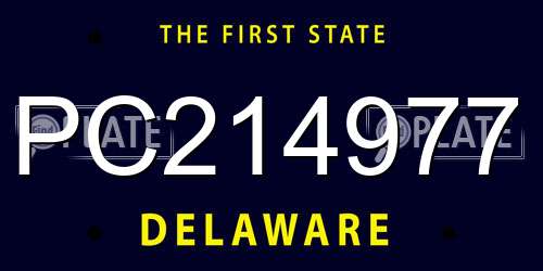 PC214977 Delaware License Plate