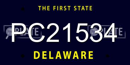 PC21534 Delaware License Plate