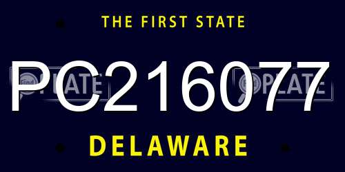 PC216077 Delaware License Plate