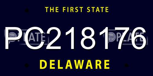 PC218176 Delaware License Plate