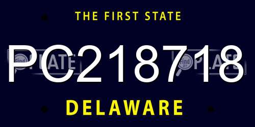 PC218718 Delaware License Plate