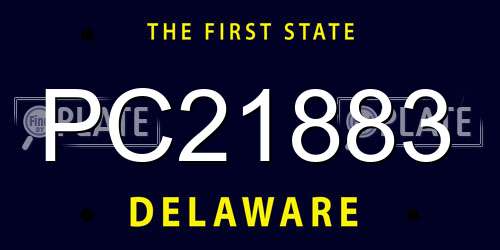 PC21883 Delaware License Plate