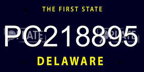 PC218895 Delaware License Plate
