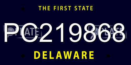 PC219868 Delaware License Plate