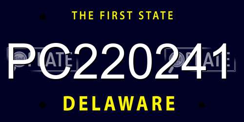 PC220241 Delaware License Plate