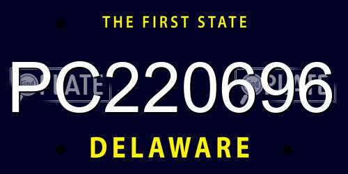 PC220696 Delaware License Plate