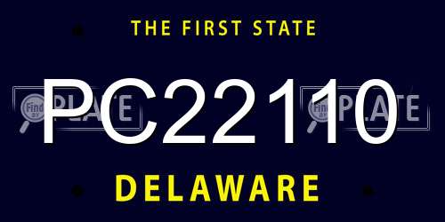 PC22110 Delaware License Plate