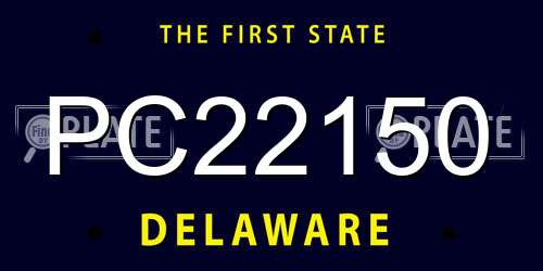PC22150 Delaware License Plate