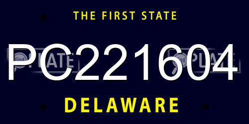 PC221604 Delaware License Plate