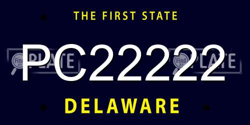 PC22222 Delaware License Plate