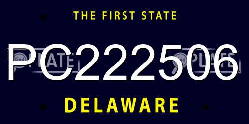 PC222506 Delaware License Plate