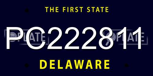 PC222811 Delaware License Plate