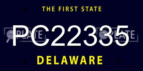 PC22335 Delaware License Plate