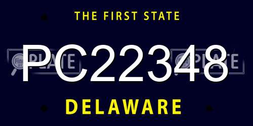 PC22348 Delaware License Plate