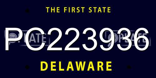 PC223936 Delaware License Plate